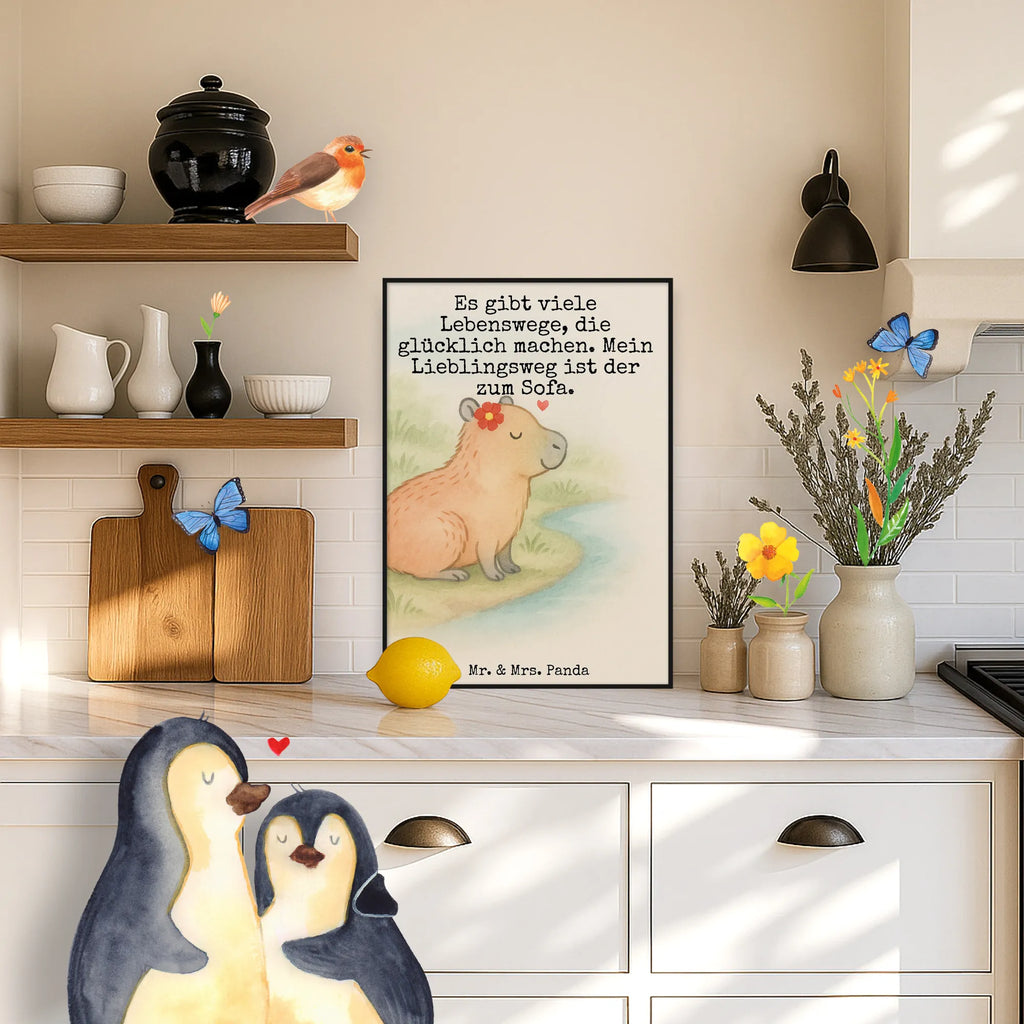 Poster Capybara flower Design small animals, cute, funny, cute animal motives, hand drawn, small world, funny sayings, good mood, happy, gifts, gift ideas, special gifts, animal lover, card