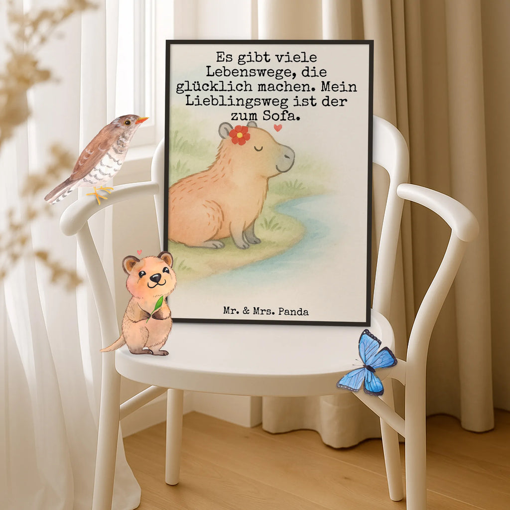 Poster Capybara flower Design small animals, cute, funny, cute animal motives, hand drawn, small world, funny sayings, good mood, happy, gifts, gift ideas, special gifts, animal lover, card
