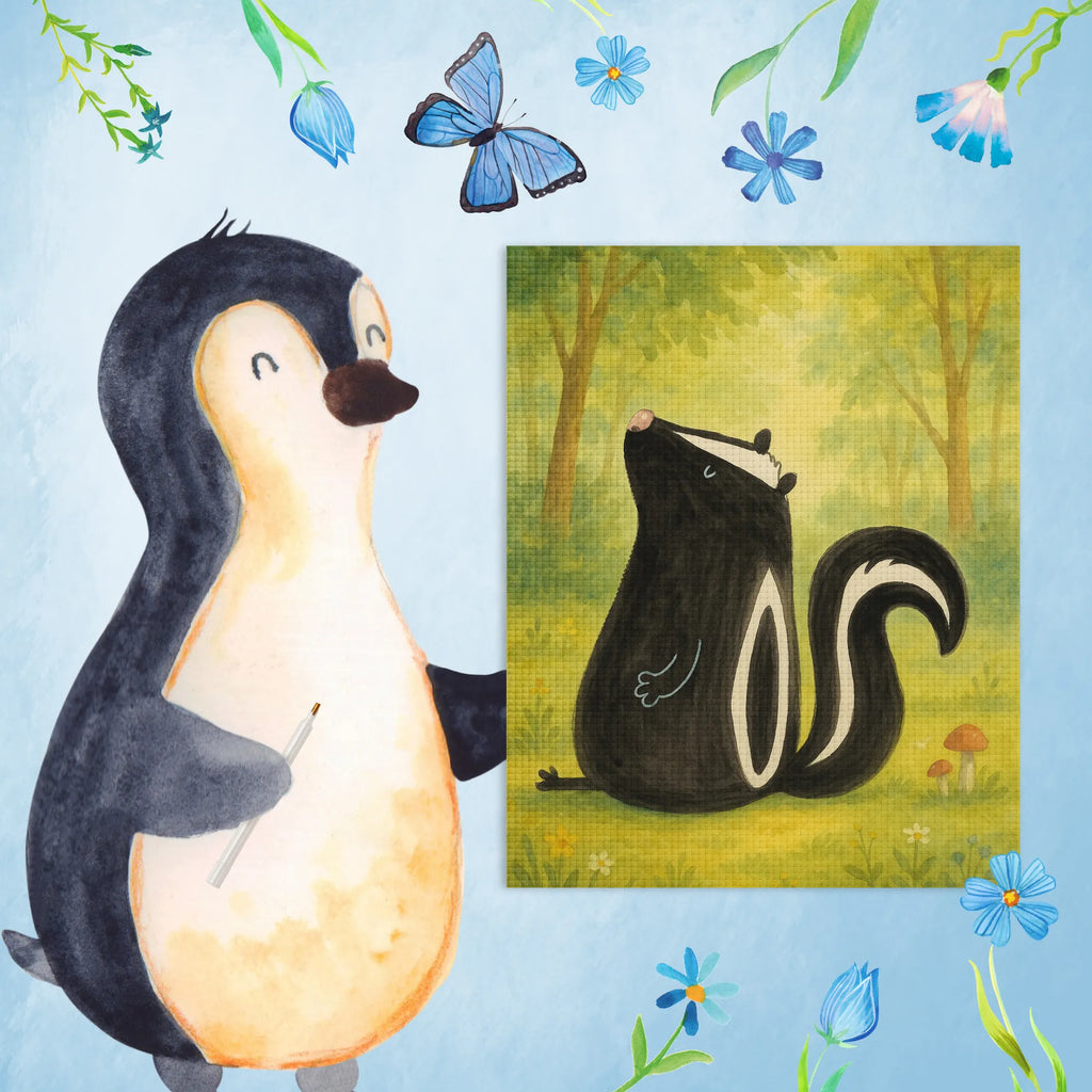 Obraz diamentowy skunks siedzenie Design Stinktier, Skunk