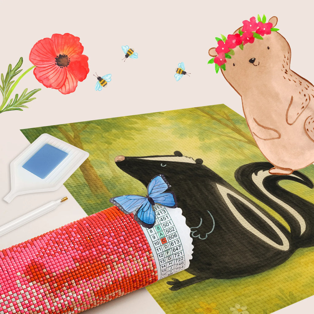 Obraz diamentowy skunks siedzenie Design Stinktier, Skunk