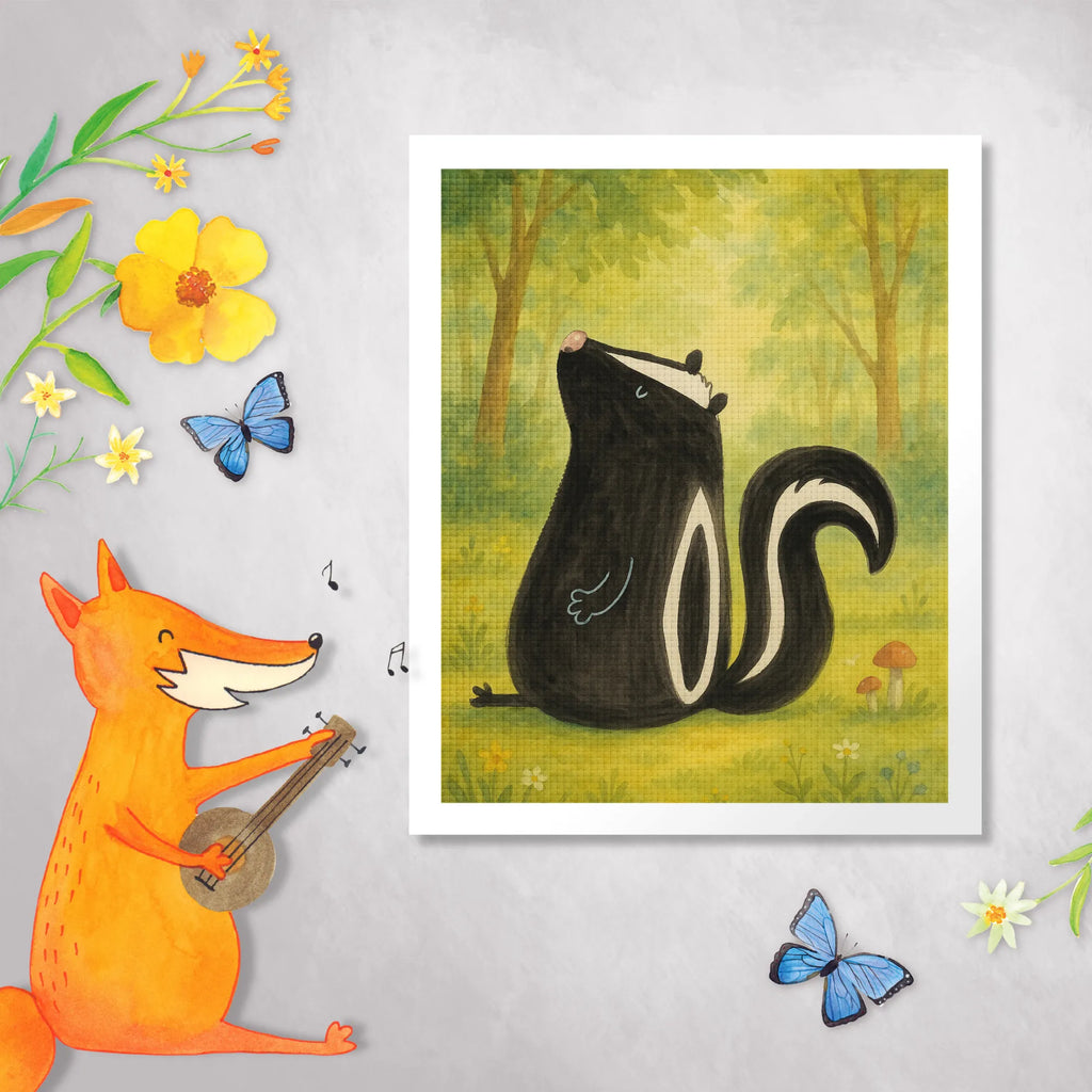 Obraz diamentowy skunks siedzenie Design Stinktier, Skunk