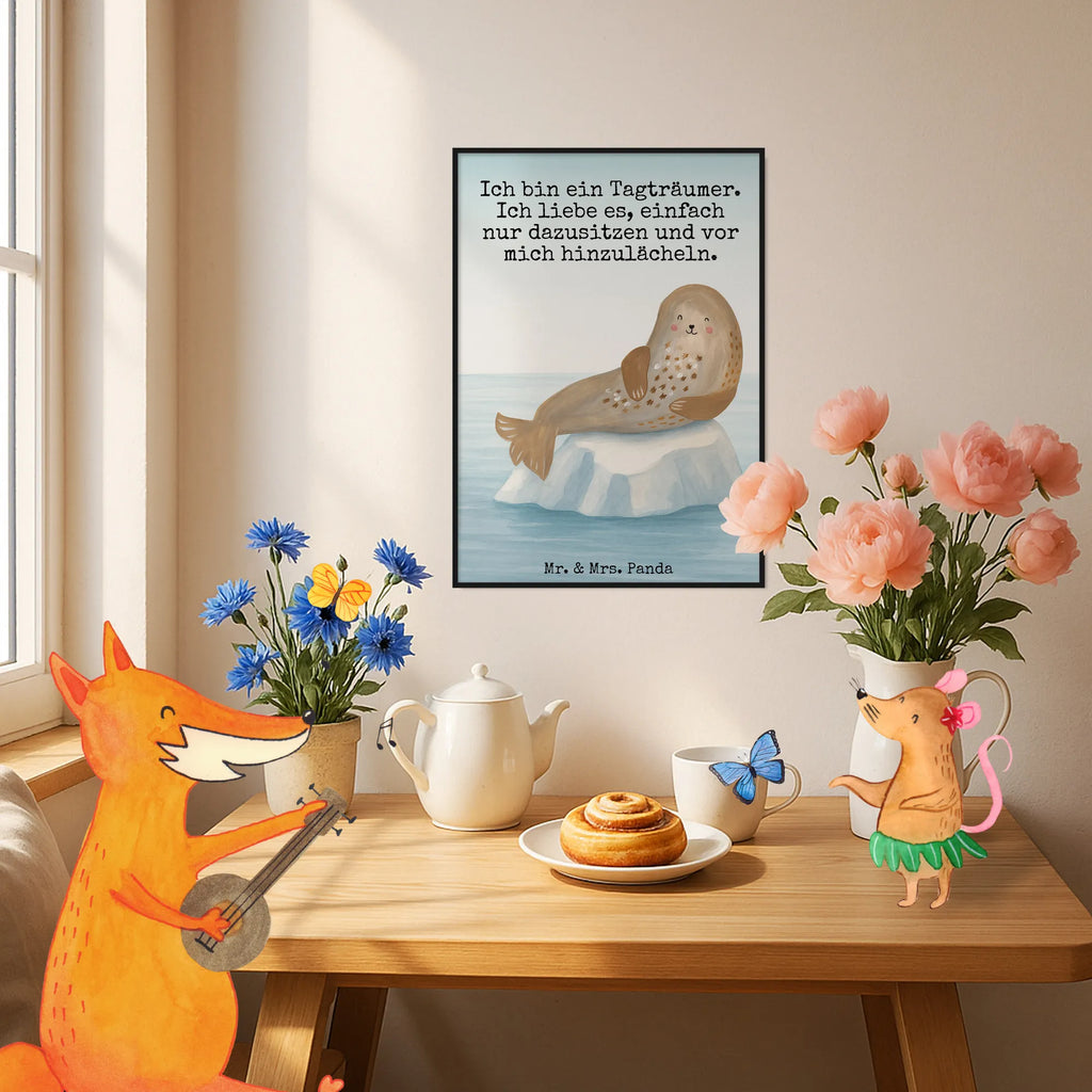 Poster seal Laugh Design Wanddekoration, Bild, Posterdruck, Kunstdruck, Raumdekoration, Mr. & Mrs. Panda Poster, Küchenposter, Poster, Designposter, Wandposter, Handgemaltes Poster, Wanddeko Bild, Kinderposter, Wanddeko, Tiermotive, Gute Laune, lustige Sprüche, Tiere, Meerestier, Nordsee, Robbe, Strand, Ostsee, Seehund, Robben