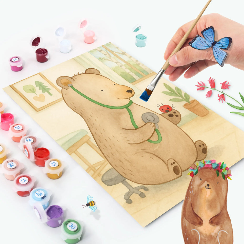 Malen nach Zahlen Bär Arzt Design Künstler, Kreativität, Malen, Baseln, Kunstwerk, Malen nach Zahlen, Bastelidee, Ausmalbild, DIY, Bär, Teddy, Teddybär, Arzt, Ärztin, Professorin, Doktor, Doktorin, Professor