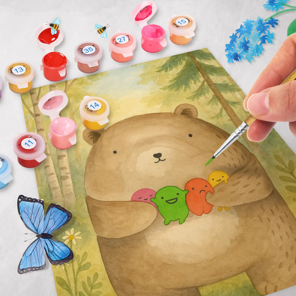 Paint by Numbers bear Feeling Design bear, teddy, teddy bear, cuddly toy, Madness, Bear