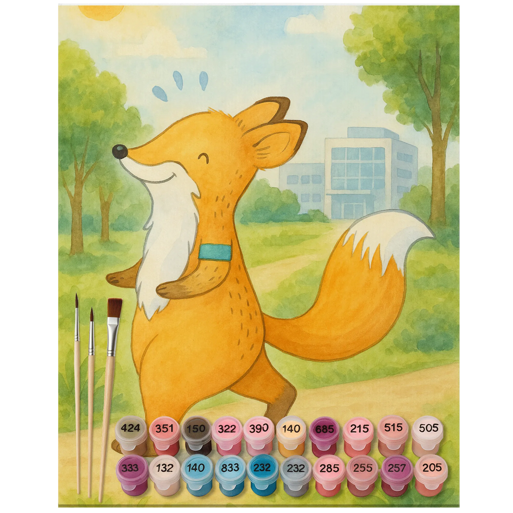 Paint by Numbers Fox Jog Design Bastelidee, Künstler, Baseln, Malen nach Zahlen, DIY, Malen, Kreativität, Kunstwerk, Ausmalbild, Geschenk, Sport, Sportart, Hobby, Schenken, Danke, Dankeschön, Auszeichnung, Gewinn, Sportler, Dauerlauf, Laufen, Joggen, Laufsport