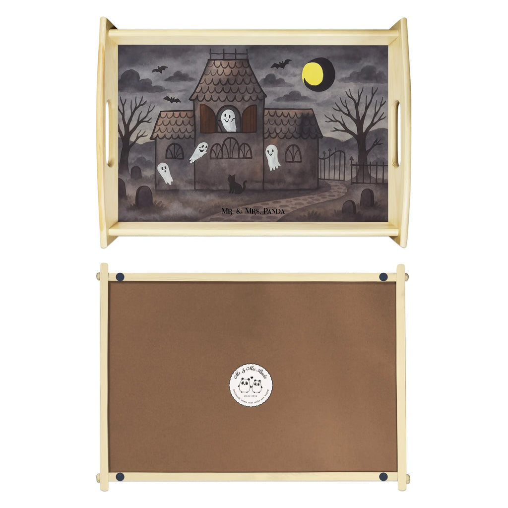 Serviertablett Geister Villa Design Frühstückstablett, Dekotablett, Tablett, Serviertablett, Holztablett, Küchentablett, Halloween, Deko, Martinssingen, Dekoration, Geschenke, Schenken