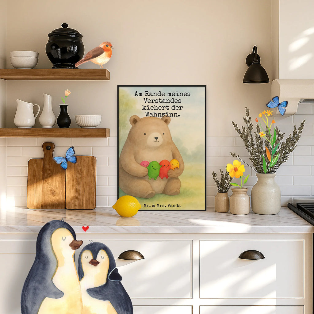 Poster bear Feeling Design Wanddeko Bild, Designposter, Küchenposter, Mr. & Mrs. Panda Poster, Poster, Wanddeko, Raumdekoration, Kinderposter, Handgemaltes Poster, Kunstdruck, Wanddekoration, Bild, Posterdruck, Wandposter, Bär, Teddy, Teddybär, Wahnsinn, Verrückt, Durchgedreht
