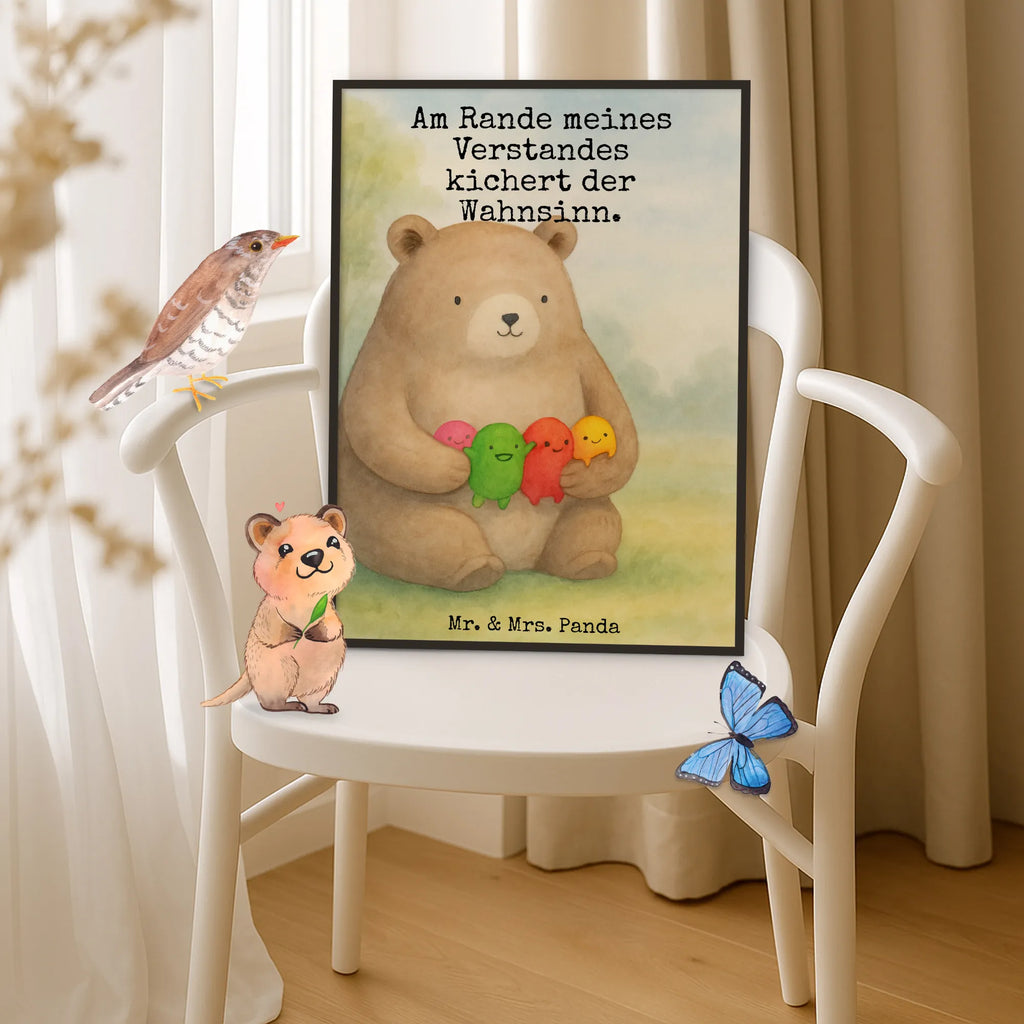 Poster bear Feeling Design Wanddeko Bild, Designposter, Küchenposter, Mr. & Mrs. Panda Poster, Poster, Wanddeko, Raumdekoration, Kinderposter, Handgemaltes Poster, Kunstdruck, Wanddekoration, Bild, Posterdruck, Wandposter, Bär, Teddy, Teddybär, Wahnsinn, Verrückt, Durchgedreht