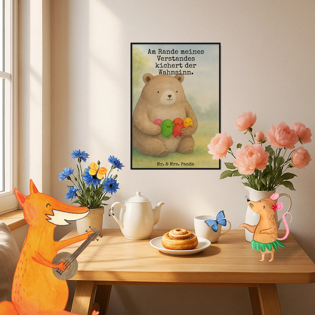 Poster bear Feeling Design Wanddeko Bild, Designposter, Küchenposter, Mr. & Mrs. Panda Poster, Poster, Wanddeko, Raumdekoration, Kinderposter, Handgemaltes Poster, Kunstdruck, Wanddekoration, Bild, Posterdruck, Wandposter, Bär, Teddy, Teddybär, Wahnsinn, Verrückt, Durchgedreht