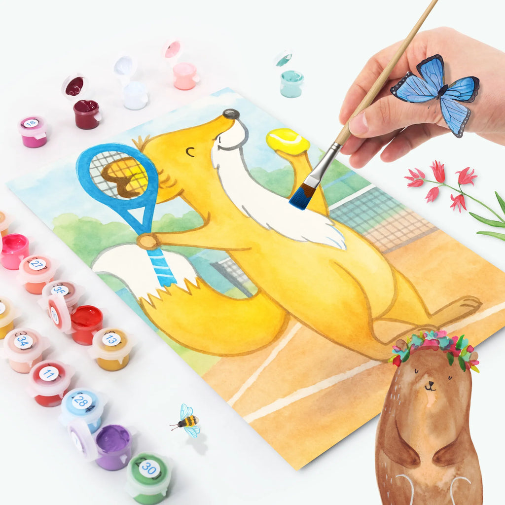 Paint by Numbers Fox play tennis Design Gift, sport, hobby, giving, thank you, award, profit, athlete, tennis club, tennis tournament, Playing tennis, ball sport