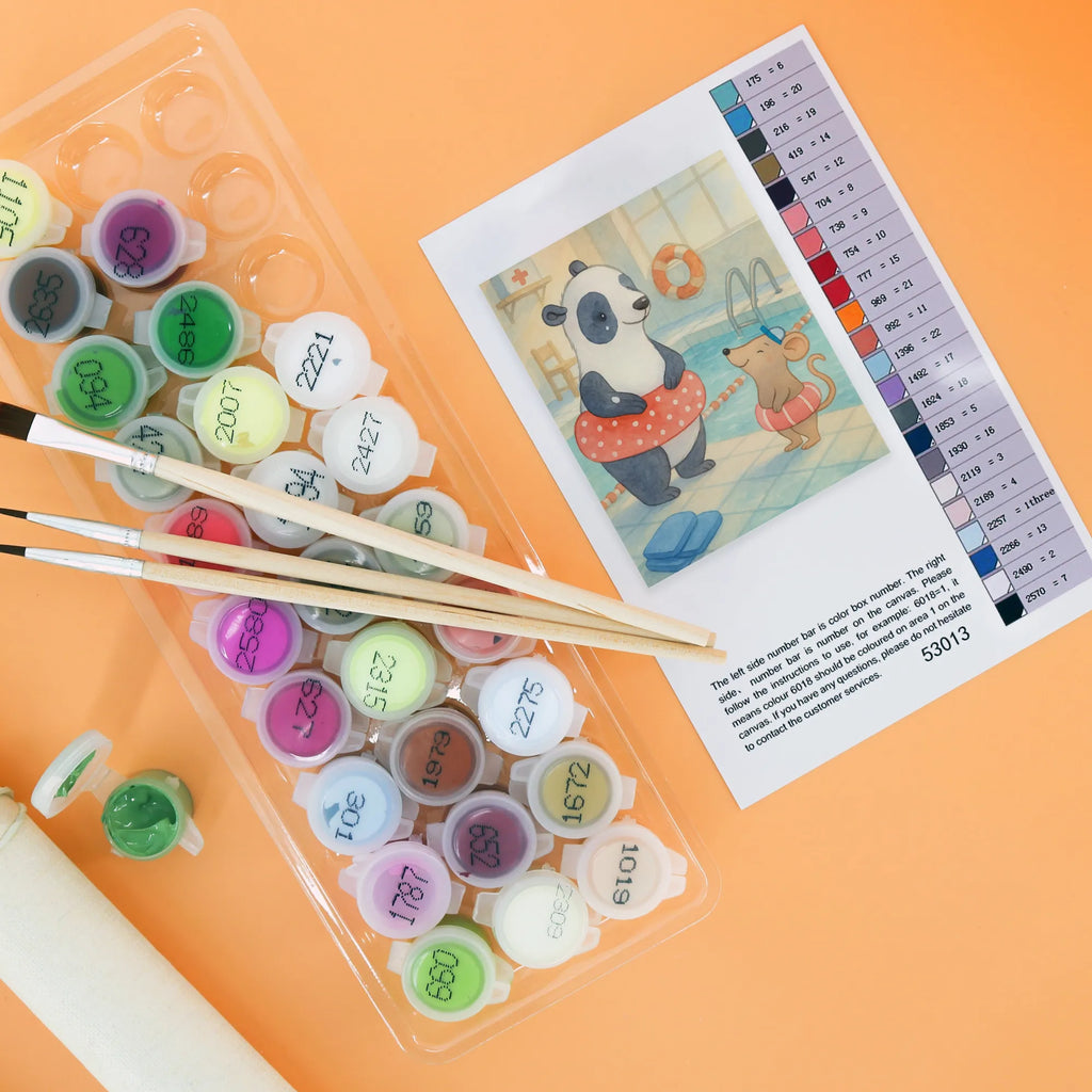 Malowanie według numerów wydra Pływanie Design DIY, Malen, Basteln, Bastelidee, Kunstwerk, Malen nach Zahlen, Kreativität, Künstler, Ausmalbild, Sportler, Schenken, Gewinn, Auszeichnung, Dankeschön, Danke, Hobby, Sportart, Geschenk, Sport, Schwimmen, Schwimmkurs, Wassersport