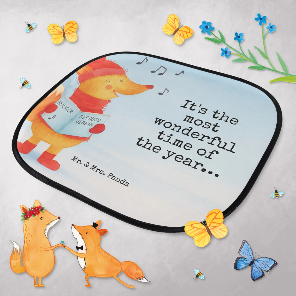 Car sun shade Fox Singer Design gift, car, back seat, sun protection, children, sun visor, family, windows, Winter, Christmas, Christmas time, snow