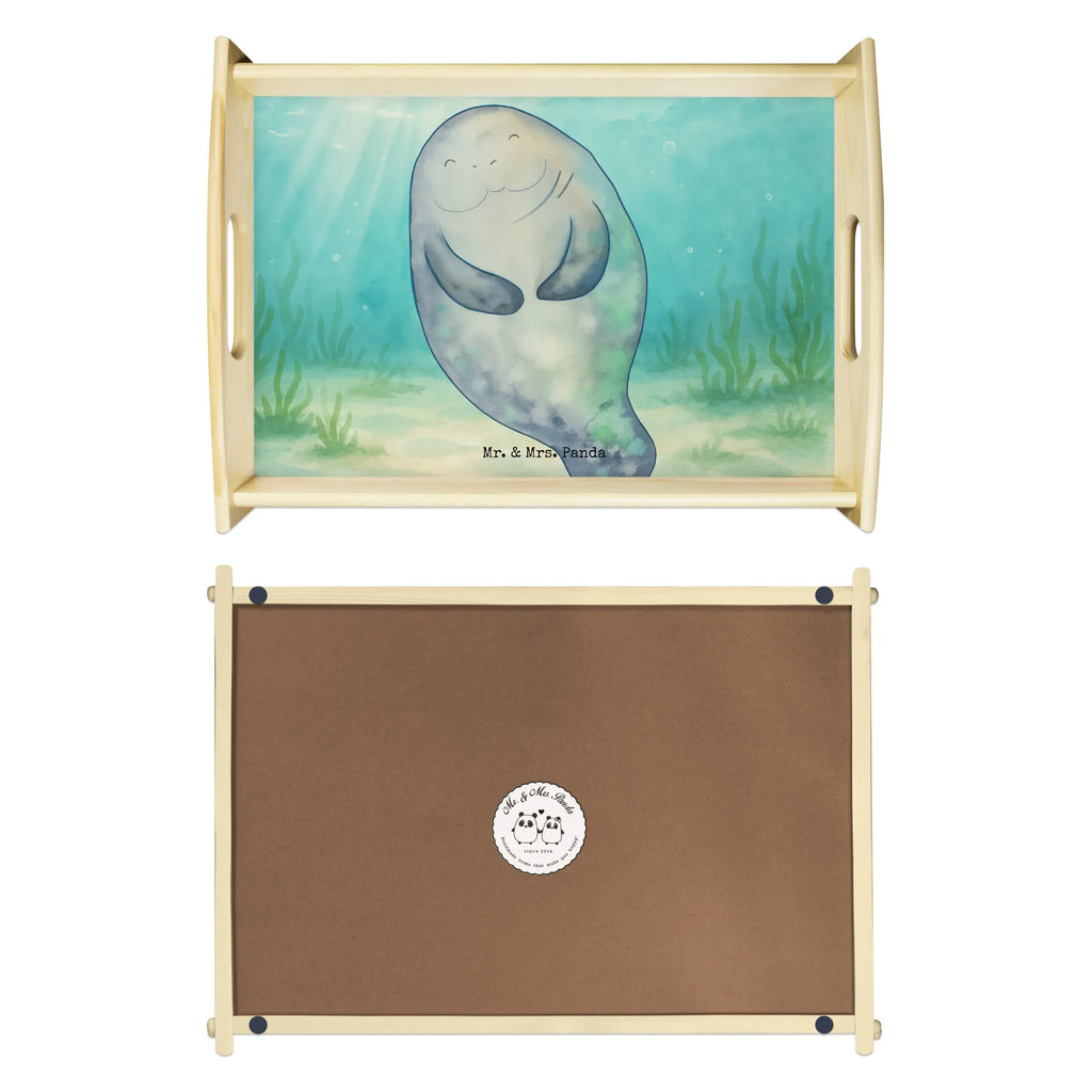 Holztablett Seekuh Happy Design Frühstückstablett, Tablett, Serviertablett, Küchentablett, Holztablett, Dekotablett, Meerestiere, Meer, Urlaub, Seekühe, Freundin, Zufrieden, Selbstliebe, Neustart, Neuanfang, Seekuh, Achtsamkeit, Respekt, Liebeskummer