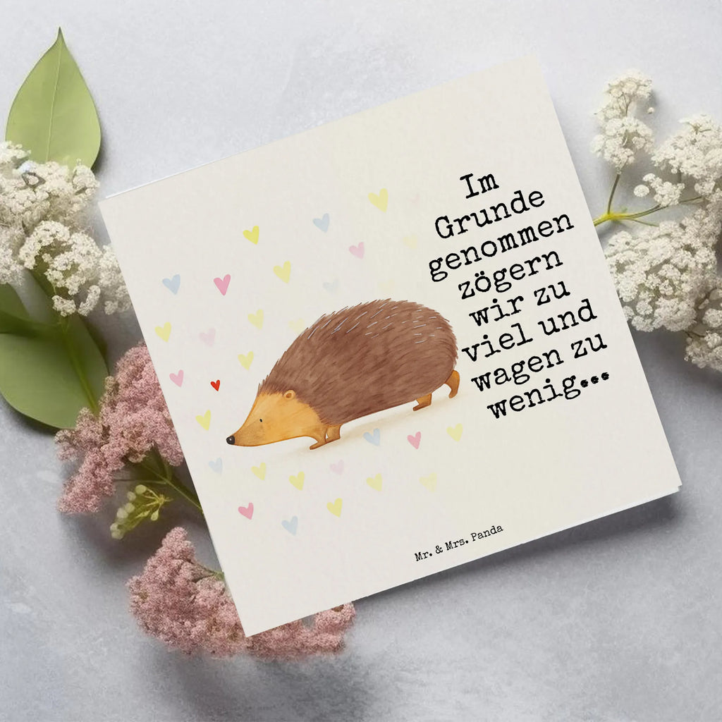 Deluxe Card Hedgehog hearts Design Karte, Grußkarte, Klappkarte, Einladungskarte, Glückwunschkarte, Hochzeitskarte, Geburtstagskarte, Hochwertige Grußkarte, Hochwertige Klappkarte, Tiermotive, Gute Laune, lustige Sprüche, Tiere, Liebe, Herz, Herzen, Igel, Vertrauen, Kuss, Leben