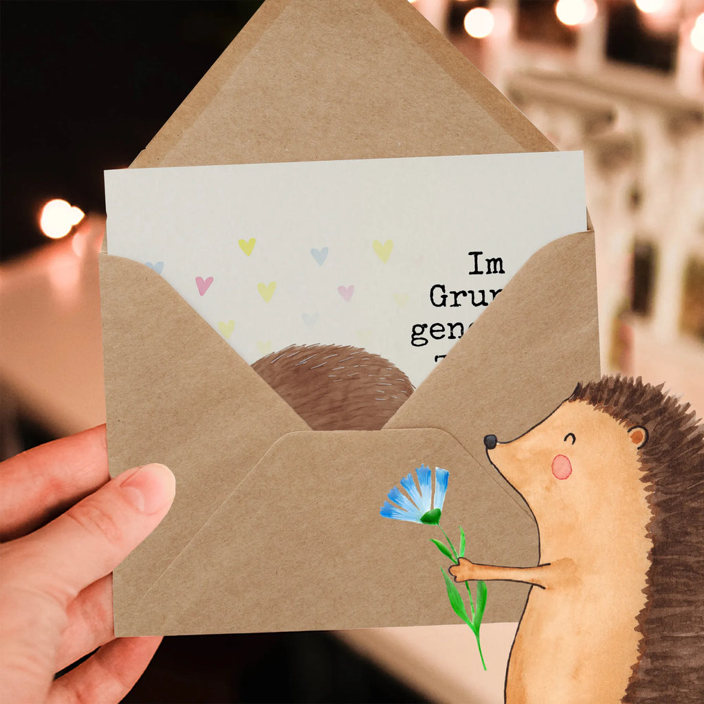 Deluxe Card Hedgehog hearts Design Karte, Grußkarte, Klappkarte, Einladungskarte, Glückwunschkarte, Hochzeitskarte, Geburtstagskarte, Hochwertige Grußkarte, Hochwertige Klappkarte, Tiermotive, Gute Laune, lustige Sprüche, Tiere, Liebe, Herz, Herzen, Igel, Vertrauen, Kuss, Leben