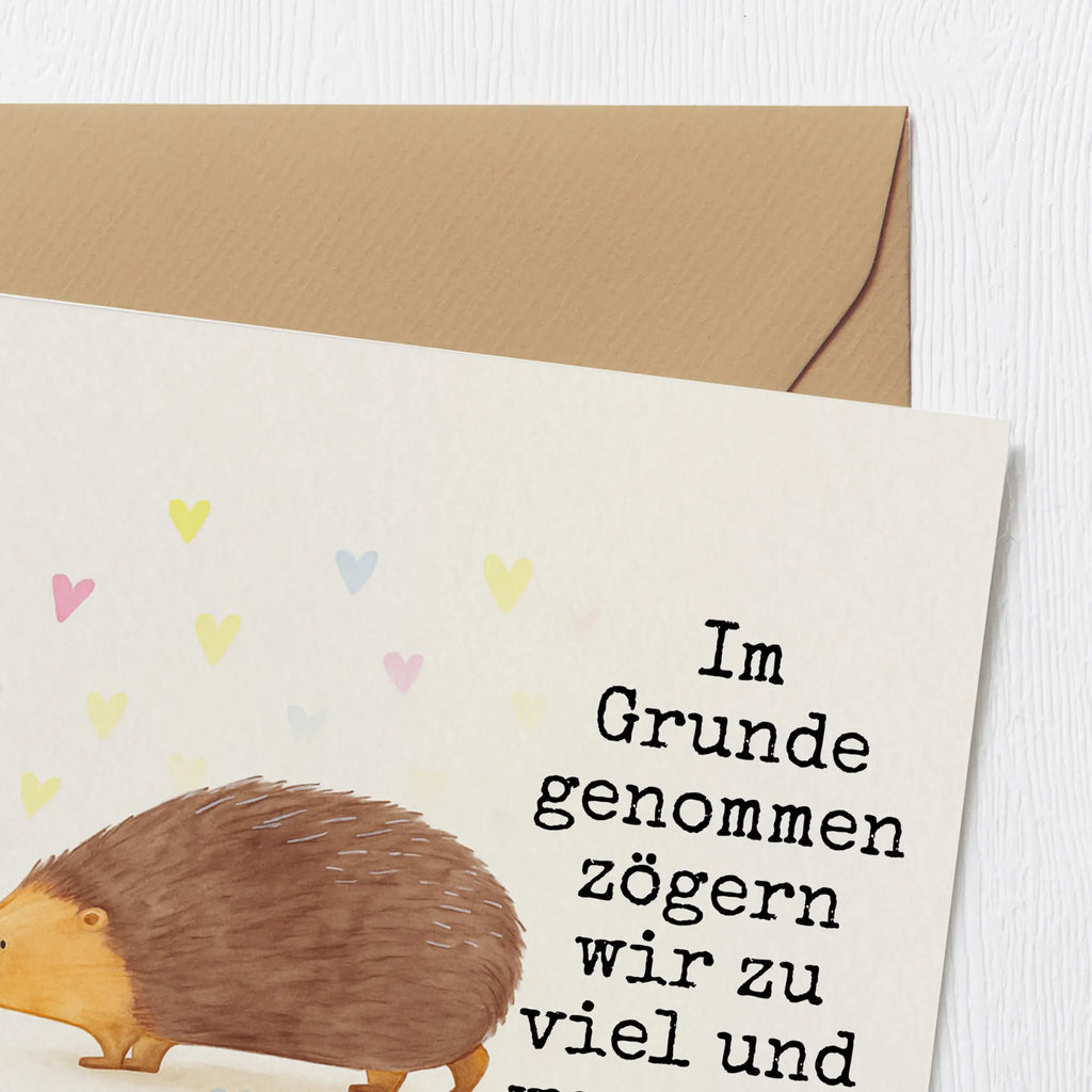 Deluxe Card Hedgehog hearts Design Karte, Grußkarte, Klappkarte, Einladungskarte, Glückwunschkarte, Hochzeitskarte, Geburtstagskarte, Hochwertige Grußkarte, Hochwertige Klappkarte, Tiermotive, Gute Laune, lustige Sprüche, Tiere, Liebe, Herz, Herzen, Igel, Vertrauen, Kuss, Leben