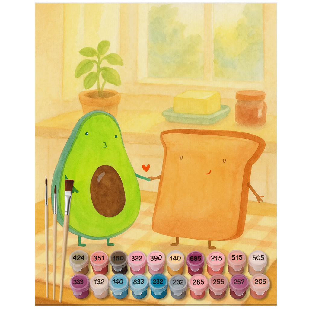 Paint by Numbers avocado toast Design kreativ set, zahlenbilder, malset, Malen nach Zahlen, leinwand malset, diy set, malen nach zahlen set, Gesund, Avocado, Veggie, Vegan, Pärchen, Verlobt, Jahrestagsgeschenk, Jahrestag, Freundin, Hochzeitsgeschenk, Freund, Toast, Verlobungsparty, Liebespaar, Toastbrot, Hochzeit