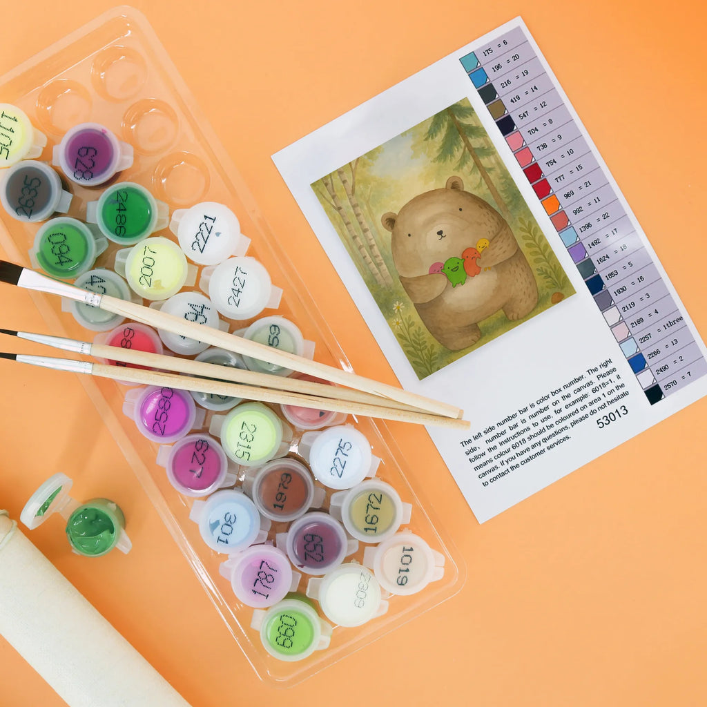 Paint by Numbers bear Feeling Design bear, teddy, teddy bear, cuddly toy, Madness, Bear