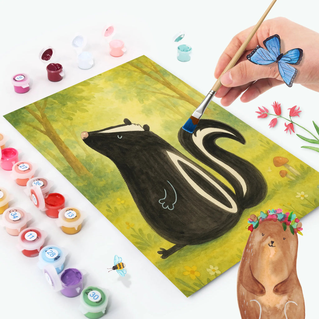 Malen nach Zahlen Stinktier Sitzen Design Kreativität, Malen nach Zahlen, Baseln, Künstler, Malen, Kunstwerk, DIY, Bastelidee, Ausmalbild, Stinktier, Skunk, Stinker, Raubtier, Besserwisser, Wildtier, Stinki, Spruch, Büro, Recht