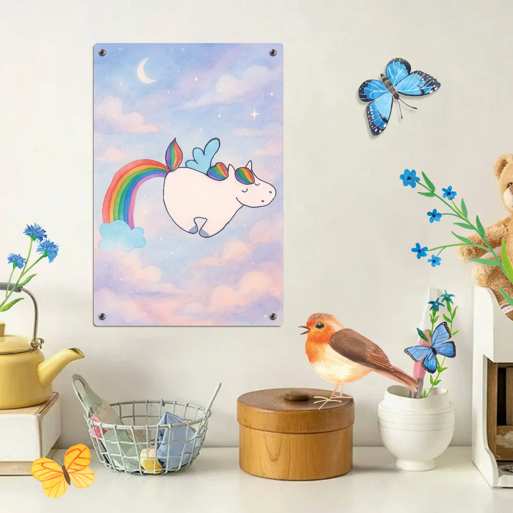 Metalowy szyld do malowania po numerach jednorożec Latający koń Design Jednorożec, jednorożce, dekoracje jednorożca, jednorożec