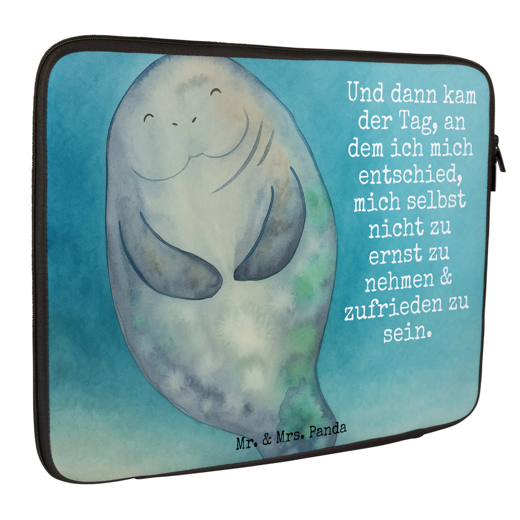 Laptop Bag manatee happy Design Seafood, aquatic animals, ocean, sea, fish, shells, corals, reef, whale, narwhal, sea urchin, lobster, platypus, turtle, manatee, crocodile, orca, shrimp, gifts for seafood lovers, water world, underwater animals, underwater world, vacation, deep sea, seafood fans, gift ideas, seafood decoration, seafood posters, Girlfriend, Satisfaction, Carefulness, New start, Lovesickness, New beginning, Manatees, Respect, Manatee, Self-love