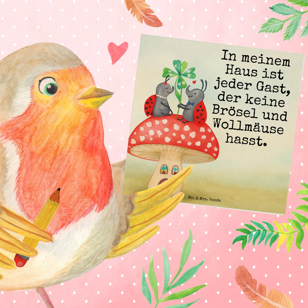 Deluxe Karte Marienkäfer Fliegenpilz Design Karte, Grußkarte, Klappkarte, Einladungskarte, Glückwunschkarte, Hochzeitskarte, Geburtstagskarte, Hochwertige Grußkarte, Hochwertige Klappkarte, Tiermotive, Gute Laune, lustige Sprüche, Tiere, Haus, Wohnung, zuhause, Fliegenpilz, Marienkäfer, Fleigenpilzhaus