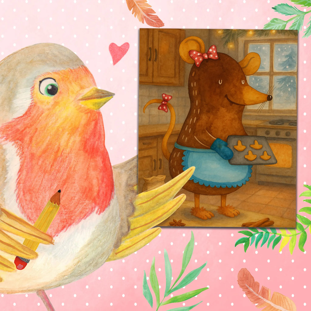 Malowanie według numerów Mysz ciastka Design Zima, Boże Narodzenie, dekoracje świąteczne, Mikołaj, Adwent, Wigilia, zimowy motyw