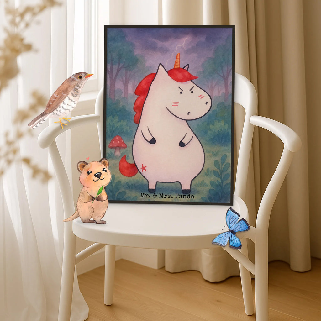 Poster Einhorn Wut Design Wanddeko, Raumdekoration, Handgemaltes Poster, Bild, Kunstdruck, Designposter, Kinderposter, Mr. & Mrs. Panda Poster, Poster, Posterdruck, Küchenposter, Wandposter, Wanddeko Bild, Wanddekoration, Einhorn, Einhörner, Einhorn Deko, Unicorn, Realität, Büro, wütend, Spaß, lustig, lustlos, dumme Fragen, Geschenk, Ansage, nein, Arbeit