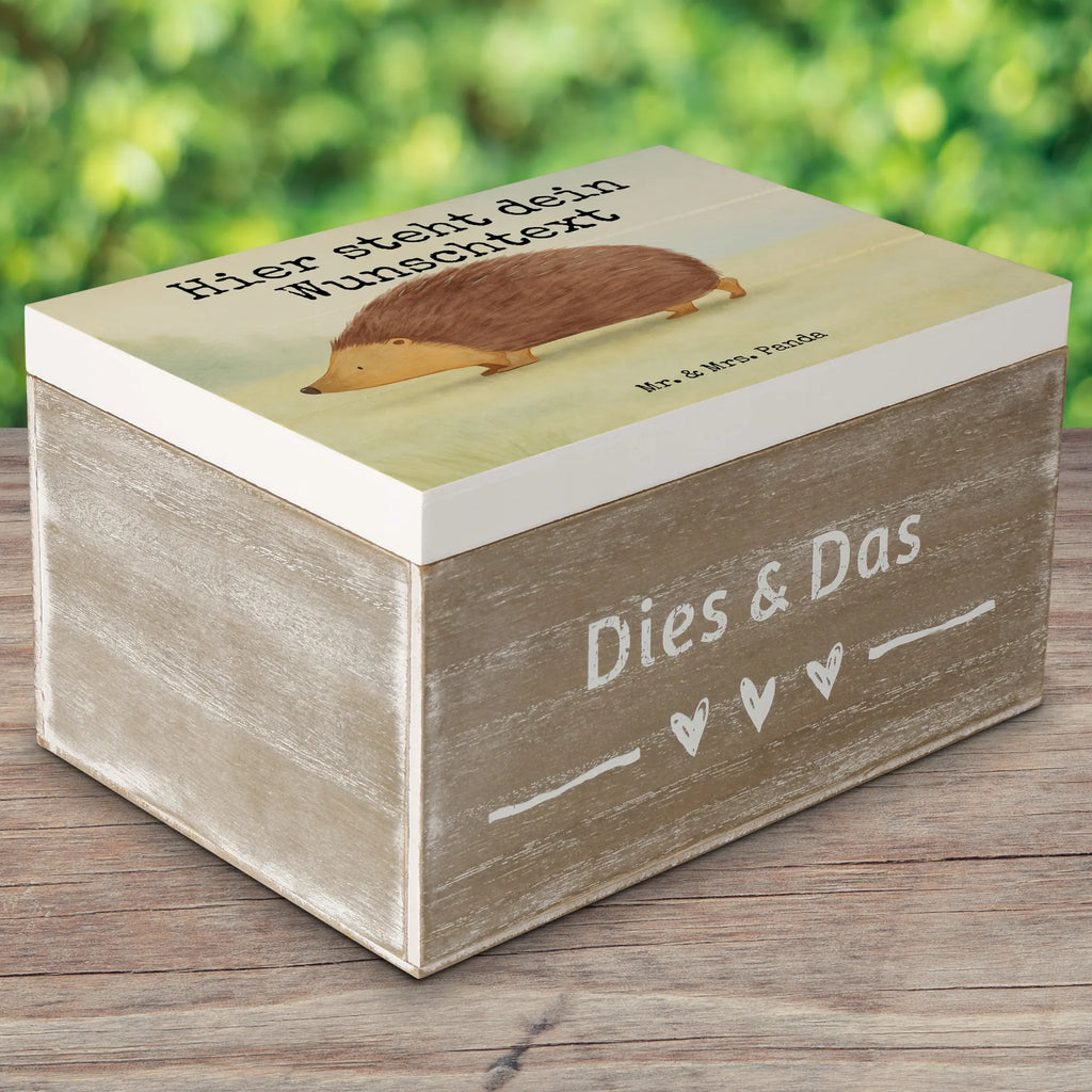 Personalised wooden chest Hedgehog hearts Design small animals, cute, funny, cute animal motives, hand drawn, small world, funny sayings, good mood, happy, gifts, gift ideas, special gifts, animal lover, card, life, heart, Love, hedgehog, hearts, kiss, trust