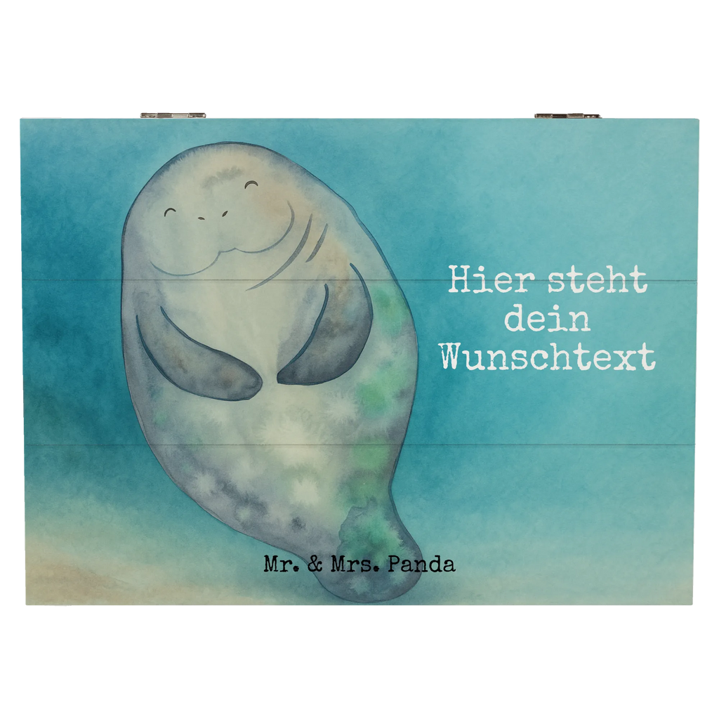 Personalizowane drewniane pudełko morska krowa Szczęśliwy Design Zwierzeta morskie, Morze, Wakacje