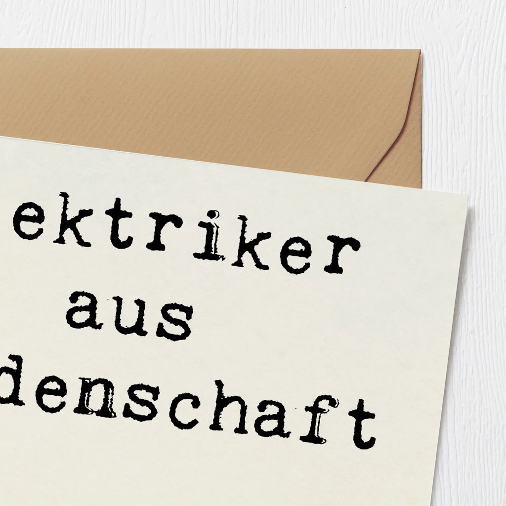 Deluxe Card Electrician Passion Design gift, gift idea, best, farewell gift, passing exam, anniversary, retirement, promotion, job start, sayings, funny, profession