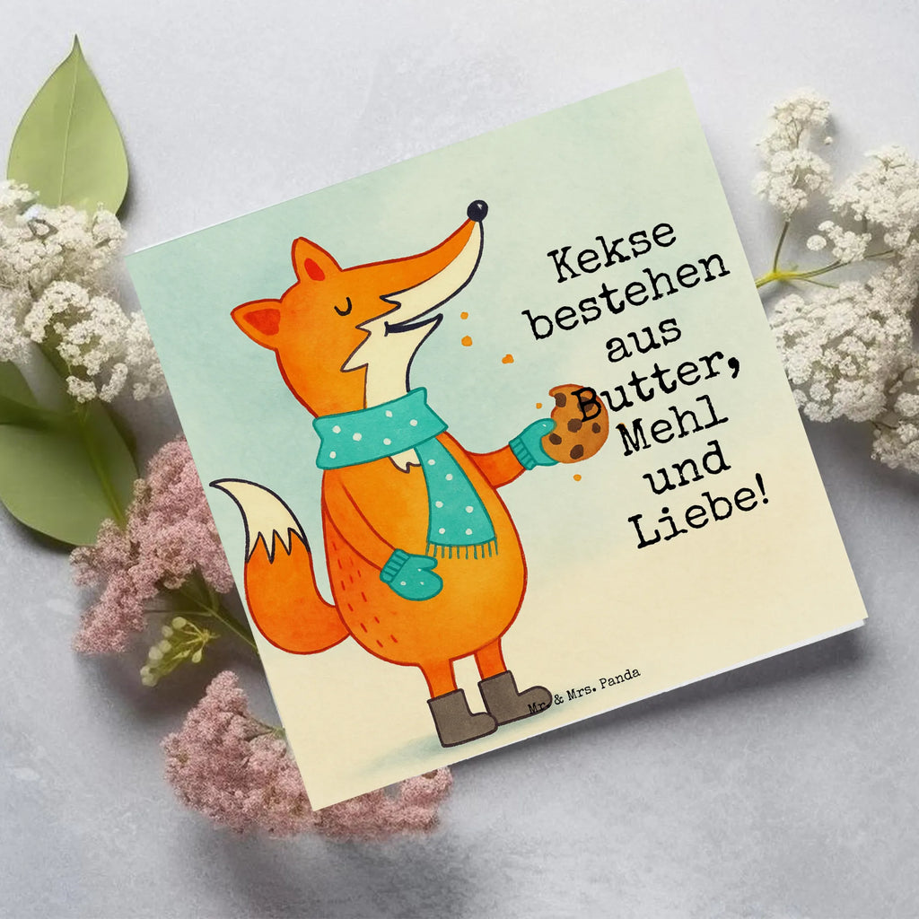 Deluxe Card Fox biscuit Design Klappkarte, Hochzeitskarte, Hochwertige Klappkarte, Geburtstagskarte, Einladungskarte, Karte, Glückwunschkarte, Hochwertige Grußkarte, Grußkarte, Fuchs, Winter, Küche Deko, Weihnachtszeit, Backen Spruch, Plätzchen, Kekse, Liebe, Füchse