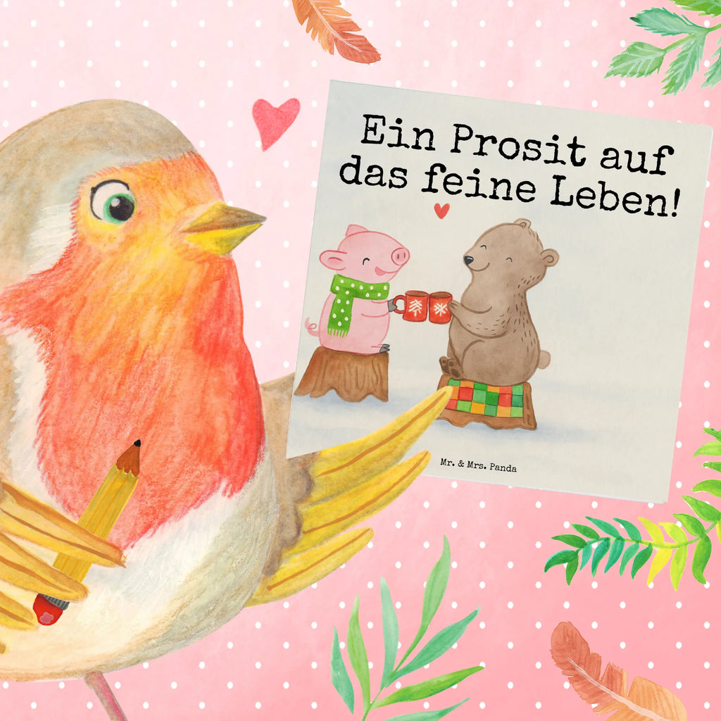 Karta Deluxe Ciepły prosiaczek Impreza Design Zima, Boże Narodzenie, dekoracje świąteczne, Mikołaj, Adwent, Wigilia, zimowy motyw