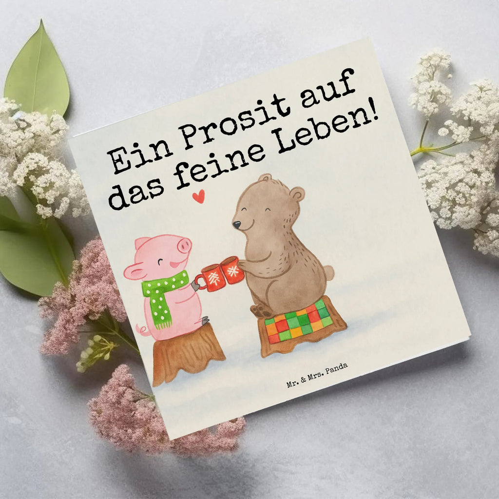 Karta Deluxe Ciepły prosiaczek Impreza Design Zima, Boże Narodzenie, dekoracje świąteczne, Mikołaj, Adwent, Wigilia, zimowy motyw