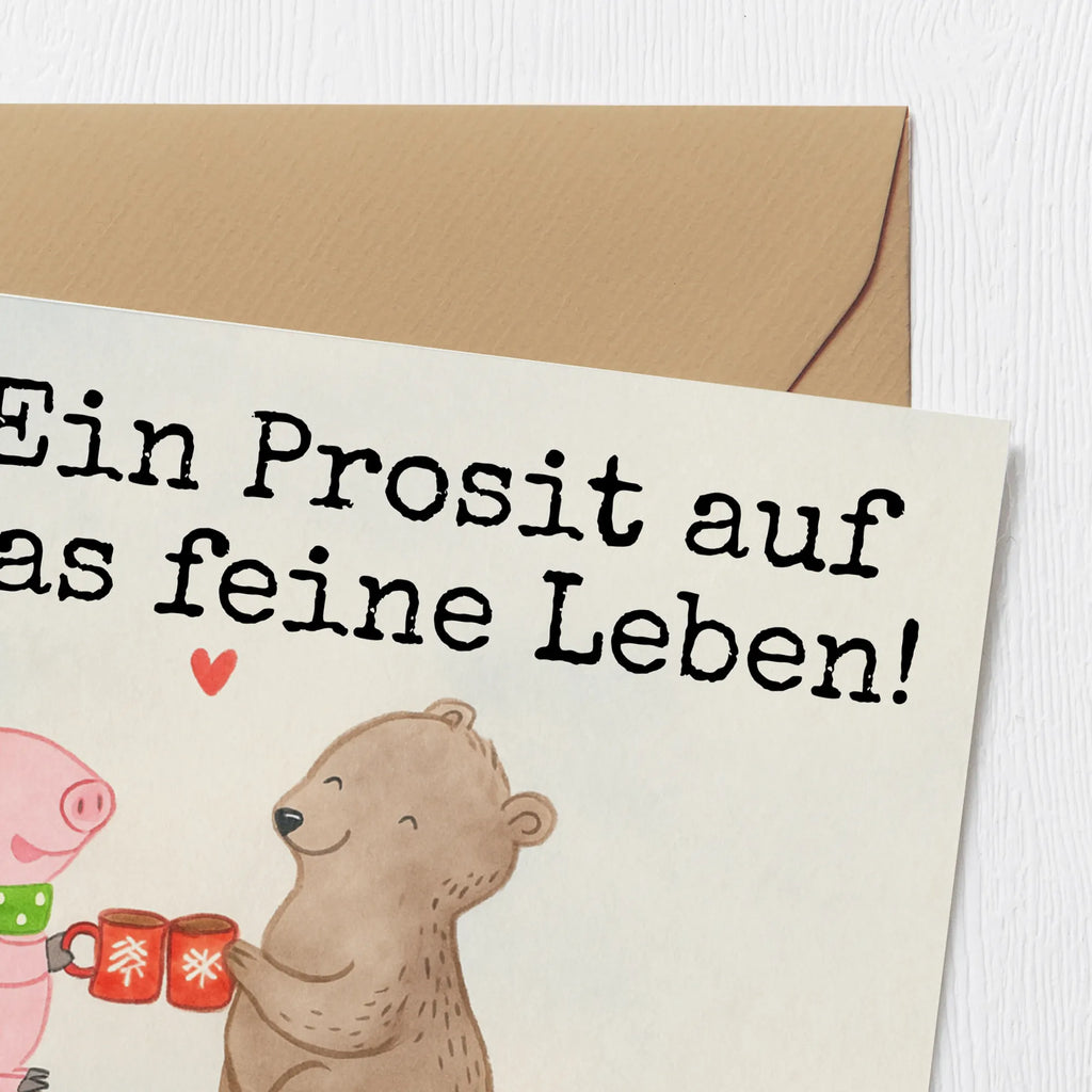 Karta Deluxe Ciepły prosiaczek Impreza Design Zima, Boże Narodzenie, dekoracje świąteczne, Mikołaj, Adwent, Wigilia, zimowy motyw