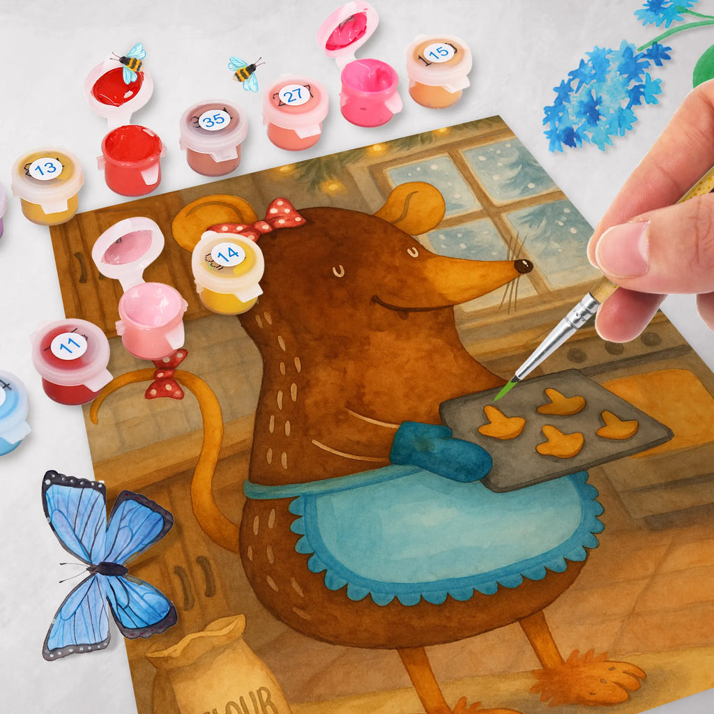 Malowanie według numerów Mysz ciastka Design Zima, Boże Narodzenie, dekoracje świąteczne, Mikołaj, Adwent, Wigilia, zimowy motyw