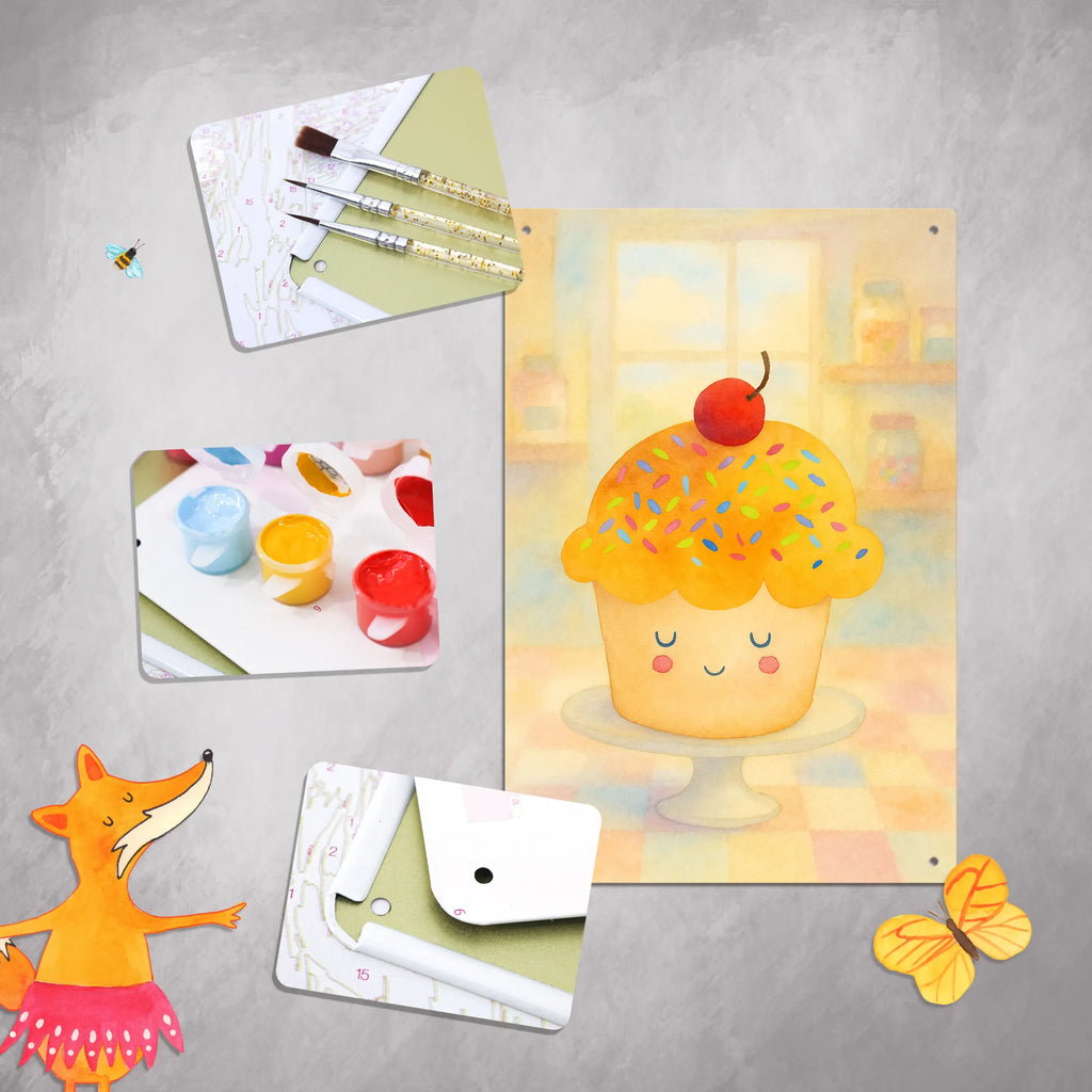 Malen nach Zahlen Metallschild Cupcake Design Kunstwerk, Kreativität, Malen, Baseln, Ausmalbild, Malen nach Zahlen, Bastelidee, DIY, Künstler, Tiermotive, Gute Laune, lustige Sprüche, Tiere, Muffin, Backen Geschenk, Geschenk Koch, Motivation Sprüche, Cupcakes, Küche Deko, Küche Spruch, Wunder