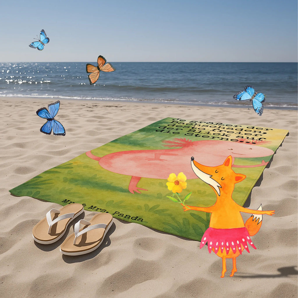 Badehandtuch Axolotl Tanzen Design Duschtuch, Badetuch, Strandtuch, Saunatuch, Kinder Handtuch, Axolotl, Molch, Axolot, Schwanzlurch, Lurch, Lurche, Dachschaden, Sterne, verrückt, Freundin, beste Freundin