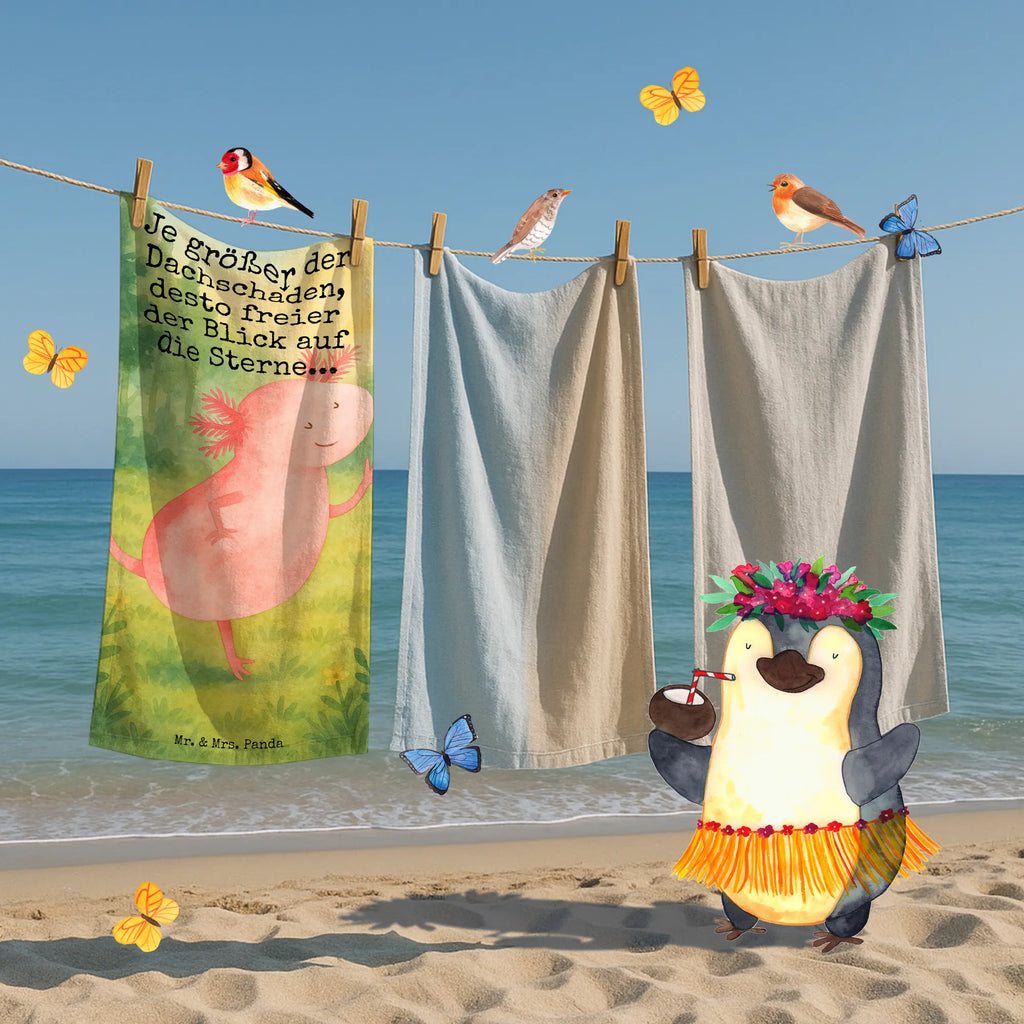 Badehandtuch Axolotl Tanzen Design Duschtuch, Badetuch, Strandtuch, Saunatuch, Kinder Handtuch, Axolotl, Molch, Axolot, Schwanzlurch, Lurch, Lurche, Dachschaden, Sterne, verrückt, Freundin, beste Freundin