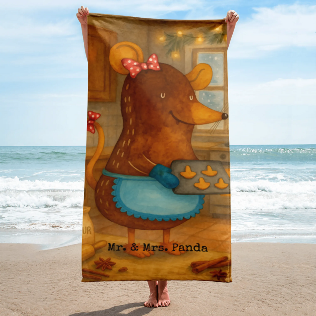 XL ręcznik kąpielowy Mysz ciastka Design Zima, Boże Narodzenie, dekoracje świąteczne, Mikołaj, Adwent, Wigilia, zimowy motyw