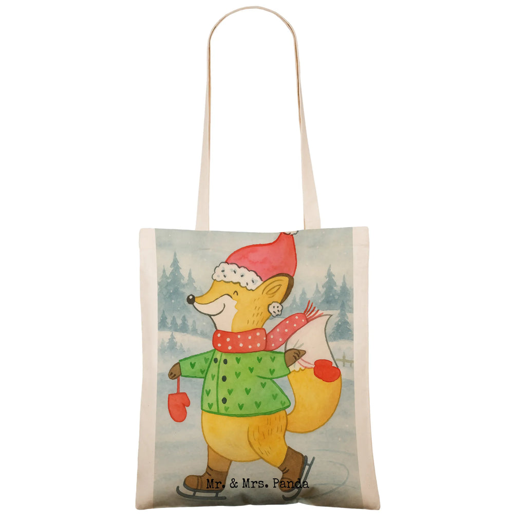 Tote bag Fox skates Design shopping bag, cotton bag, Carrier bag, shopper, shoulder bag, cloth bag, bag, pouch, jute bag, Winter, Christmas, Christmas time, snow, christmas tree, christmas days, winter, christmas time, fir tree, christmas eve, christmas, santa claus, christmas present