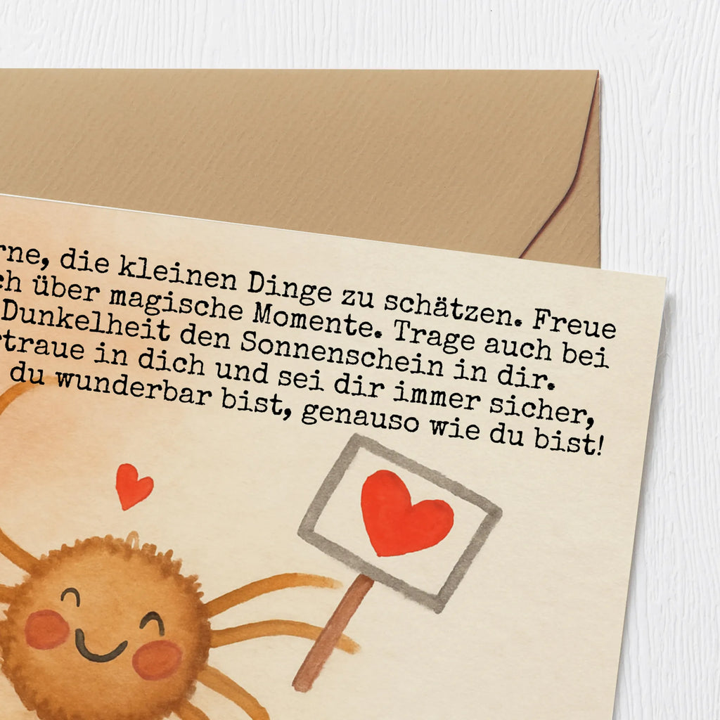 Deluxe Karte Spinne Agathe Motivation Design Karte, Grußkarte, Klappkarte, Einladungskarte, Glückwunschkarte, Hochzeitskarte, Geburtstagskarte, Hochwertige Grußkarte, Hochwertige Klappkarte, Spinne Agathe, Spinne, Agathe, Videos, Merchandise, Motivation, Glück, Liebe, Vertrauen, Dankeschön