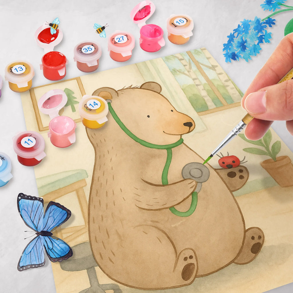 Malen nach Zahlen Bär Arzt Design Künstler, Kreativität, Malen, Baseln, Kunstwerk, Malen nach Zahlen, Bastelidee, Ausmalbild, DIY, Bär, Teddy, Teddybär, Arzt, Ärztin, Professorin, Doktor, Doktorin, Professor