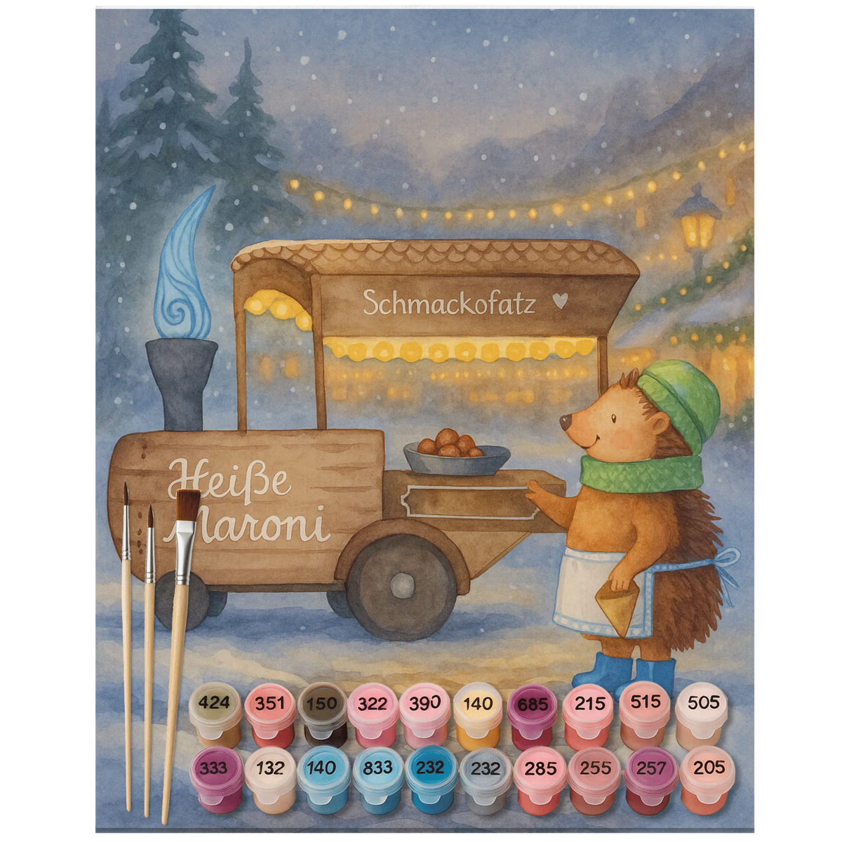 Paint by Numbers hedgehog Chestnuts Design DIY Malen nach Zahlen, Acryl Malen nach Zahlen, acryl malset, leinwand malset, kreativ set, leinwand malerei, acrylmalerei set, malen mit zahlen, malerei nach zahlen, diy set, malen nach zahlen set, malset, Malen nach Zahlen Bild, Malen nach Zahlen, Zahlenbild, Malen nach Zahlen Leinwand, Wintermotiv, Heiligabend, Advent, Nikolaus, Weihnachtsdeko, Winter, Weihnachten, Weihnachtsmarkt, Kastanien, Duft, Maronen