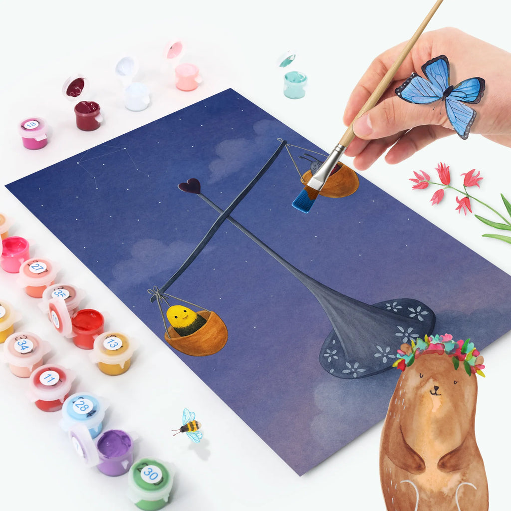 Paint by Numbers Star sign Scale Design constellations, birthdays, astrology, zodiac, date of birth, month of birth, gift September, birthday September, balance, birthday October, Libra zodiac sign, bumble bee, Libra, bee, ladybird, Libra gift, gift October