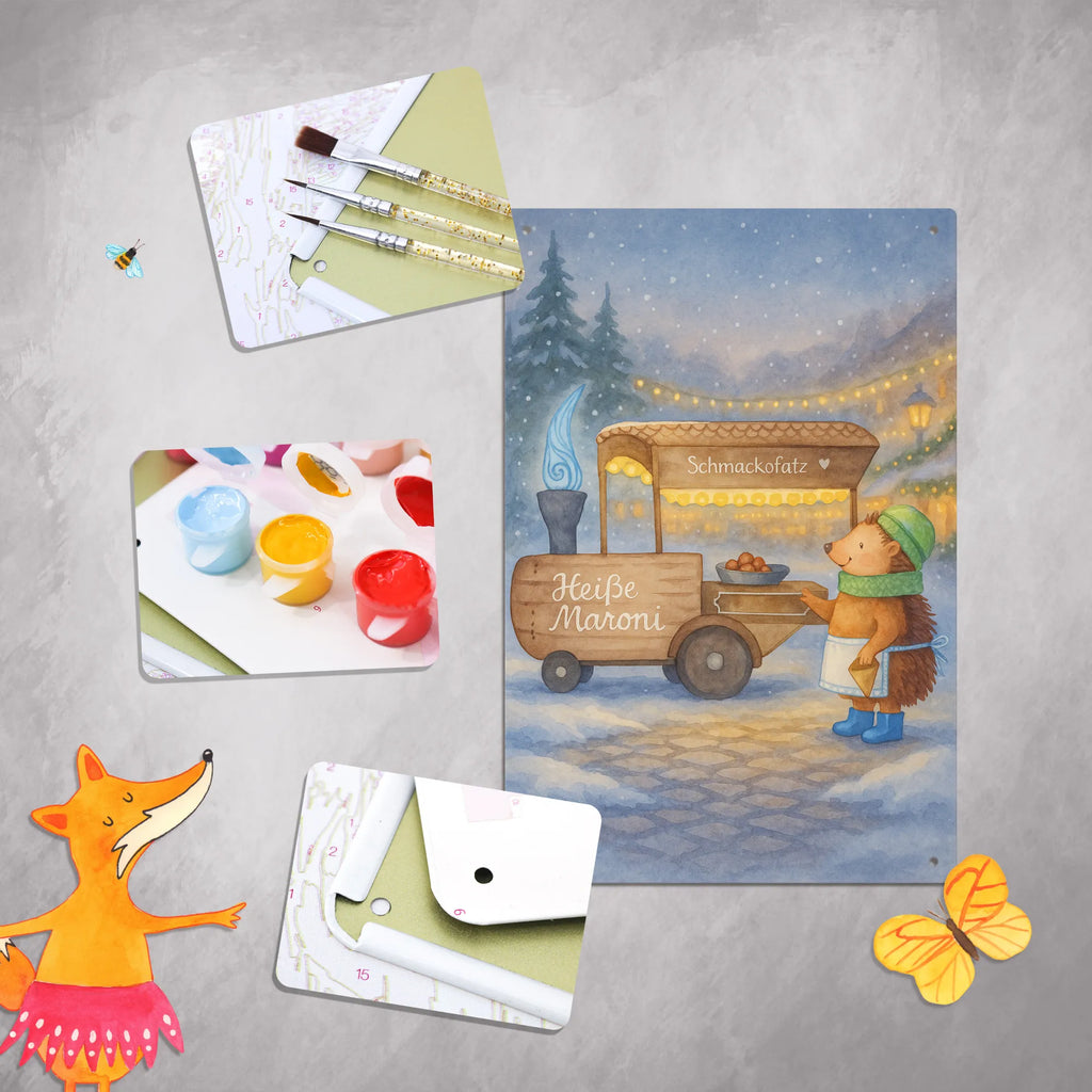 Malen nach Zahlen Metallschild Igel Maronen Design Kreativität, Kunstwerk, Bastelidee, Künstler, Malen, Malen nach Zahlen, DIY, Ausmalbild, Baseln, Winter, Weihnachten, Weihnachtsdeko, Nikolaus, Advent, Heiligabend, Wintermotiv, Maronen, Weihnachtsmarkt, Kastanien, Duft