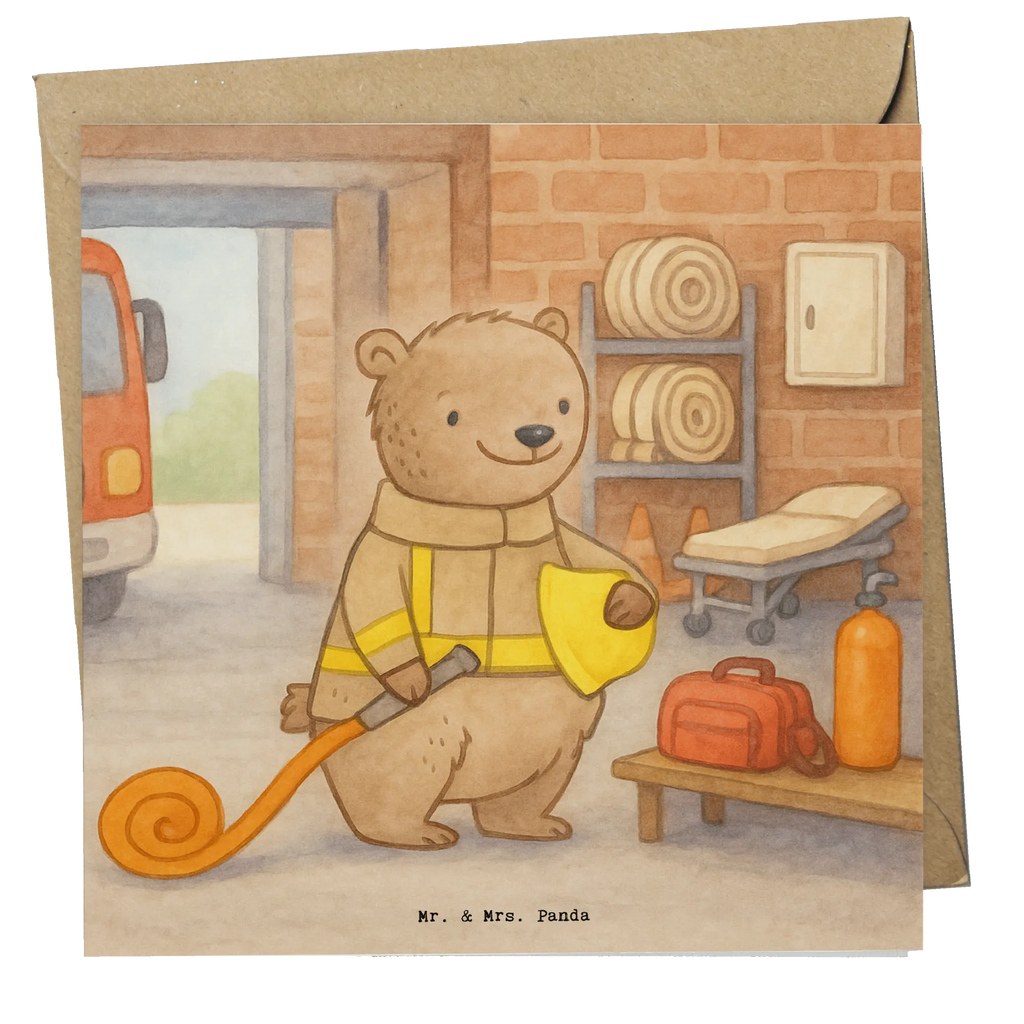 Deluxe Karte Bär Freiwillige Feuerwehr Design Hochwertige Klappkarte, Hochzeitskarte, Grußkarte, Glückwunschkarte, Geburtstagskarte, Hochwertige Grußkarte, Klappkarte, Einladungskarte, Karte, Geschenk, Sport, Sportart, Hobby, Schenken, Danke, Dankeschön, Auszeichnung, Gewinn, Sportler, Feuerwehrfest, Freiwillige Feuerwehr, Jugendfeuerwehr