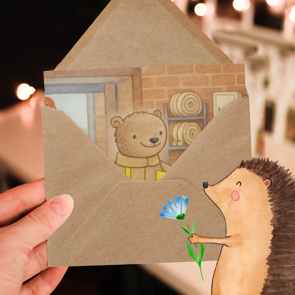 Deluxe Karte Bär Freiwillige Feuerwehr Design Hochwertige Klappkarte, Hochzeitskarte, Grußkarte, Glückwunschkarte, Geburtstagskarte, Hochwertige Grußkarte, Klappkarte, Einladungskarte, Karte, Geschenk, Sport, Sportart, Hobby, Schenken, Danke, Dankeschön, Auszeichnung, Gewinn, Sportler, Feuerwehrfest, Freiwillige Feuerwehr, Jugendfeuerwehr