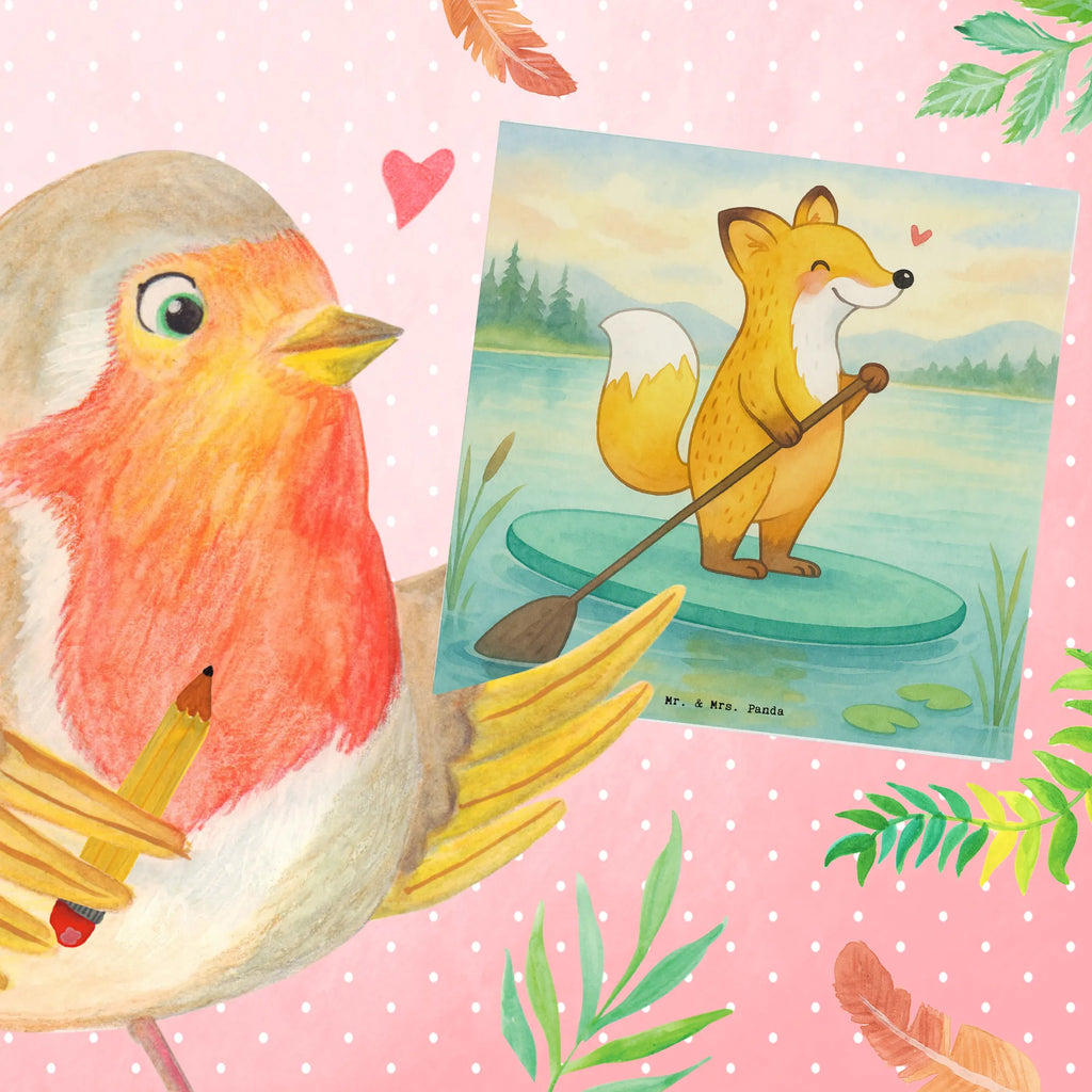 Deluxe Card Fox Stand up paddling Design Gift, sport, hobby, giving, thank you, award, profit, athlete, subben, Paddle Boarding, Stand Up Paddling, SUB, stand up paddle