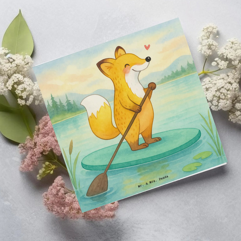 Deluxe Card Fox Stand up paddling Design Gift, sport, hobby, giving, thank you, award, profit, athlete, subben, Paddle Boarding, Stand Up Paddling, SUB, stand up paddle